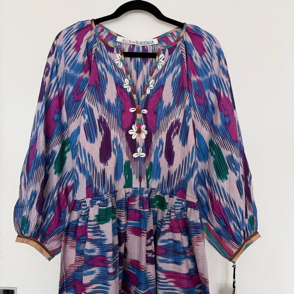 NWT NEW Alix of Bohemia Celeste Oasis Ikat Maxi Dress - Picture 5 of 9
